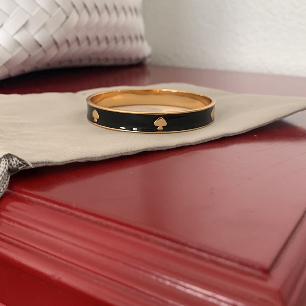 Kate Spade black ace gold bangle bracelet - Picture 5 of 5